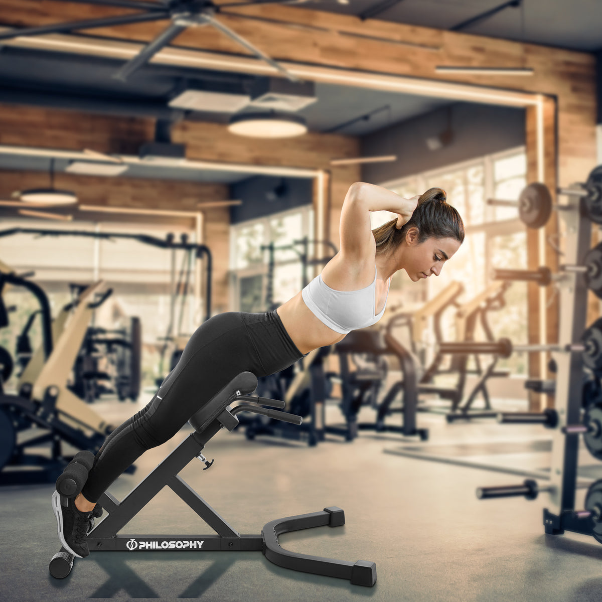 thumbnail image 2 of Roman Chair Back Extension Bench - Adjustable Hyperextension Machine For Home Gym, Supports Up To 250lbs 2 of 12