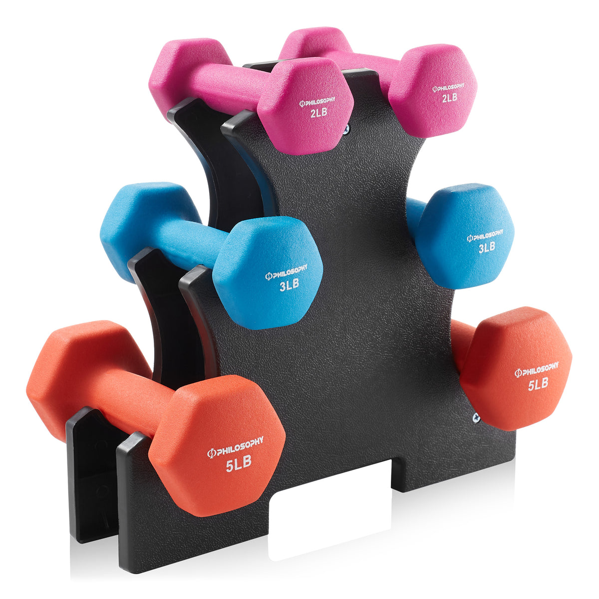Neoprene Dumbbell Hand Weights, Set of 6 with Stand — free download