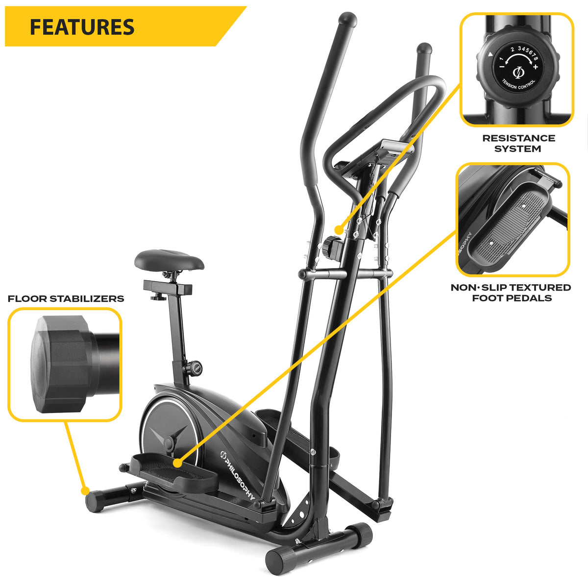 Elliptical trainer with discount seat