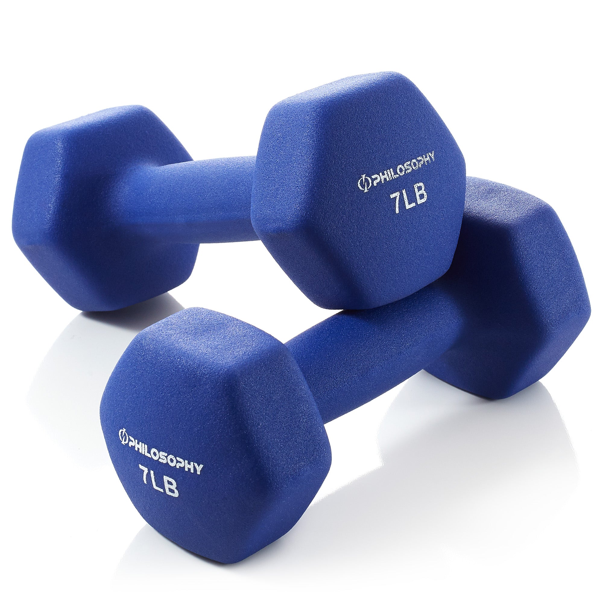 Neoprene Dumbbell Hexagon Hand Weights Set of 2 Strength Training philosophygym