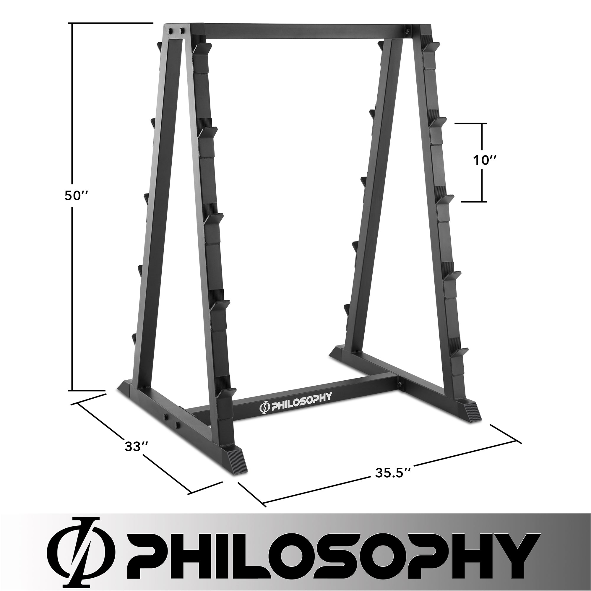 10-Bar Fixed Barbell Weight Rack - Heavy-Duty Storage – philosophygym.com