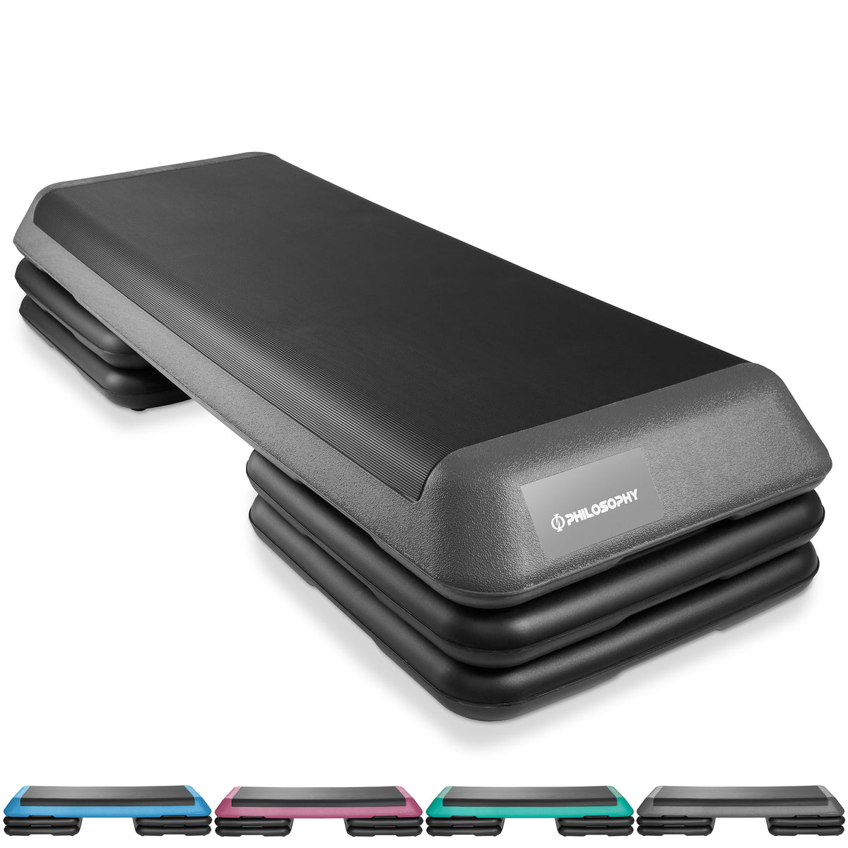 Aerobic Exercise Adjustable Step Platform Health Club Size w/ 4 Risers ...