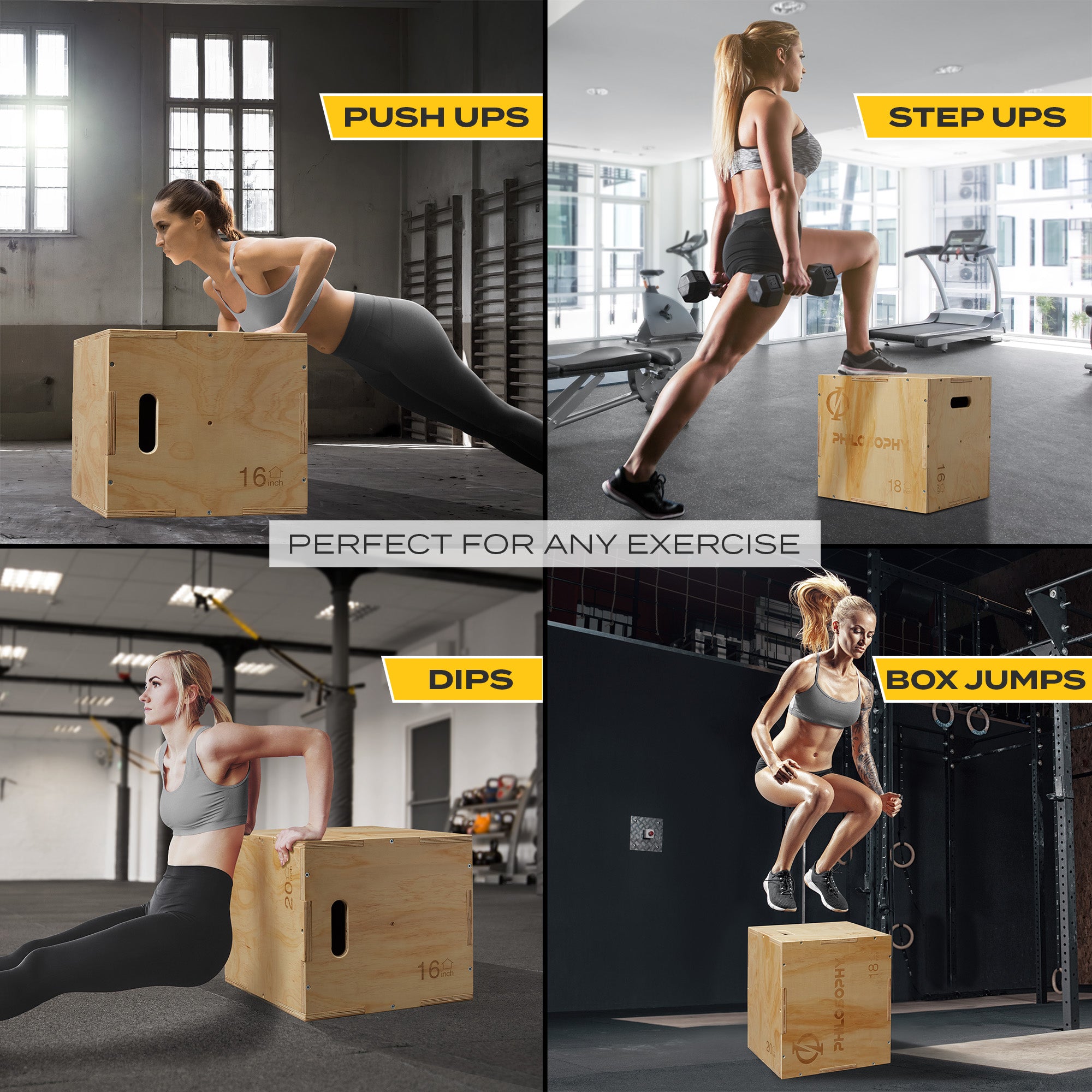 ISF PlyoBox - Wood Plyometric Box - 3-in-1 – ISF Fitness Equipment